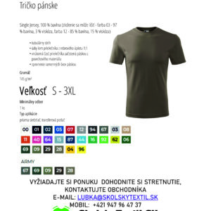 Tričko pánske klasické