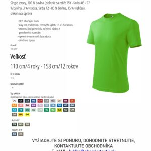 Tričká detské basic