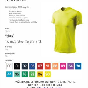 Tričko na telesnú detské