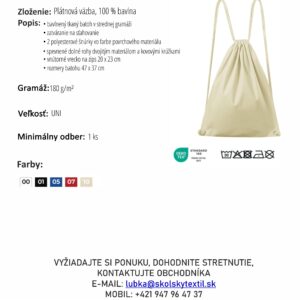 Batoh / unisex bavlna